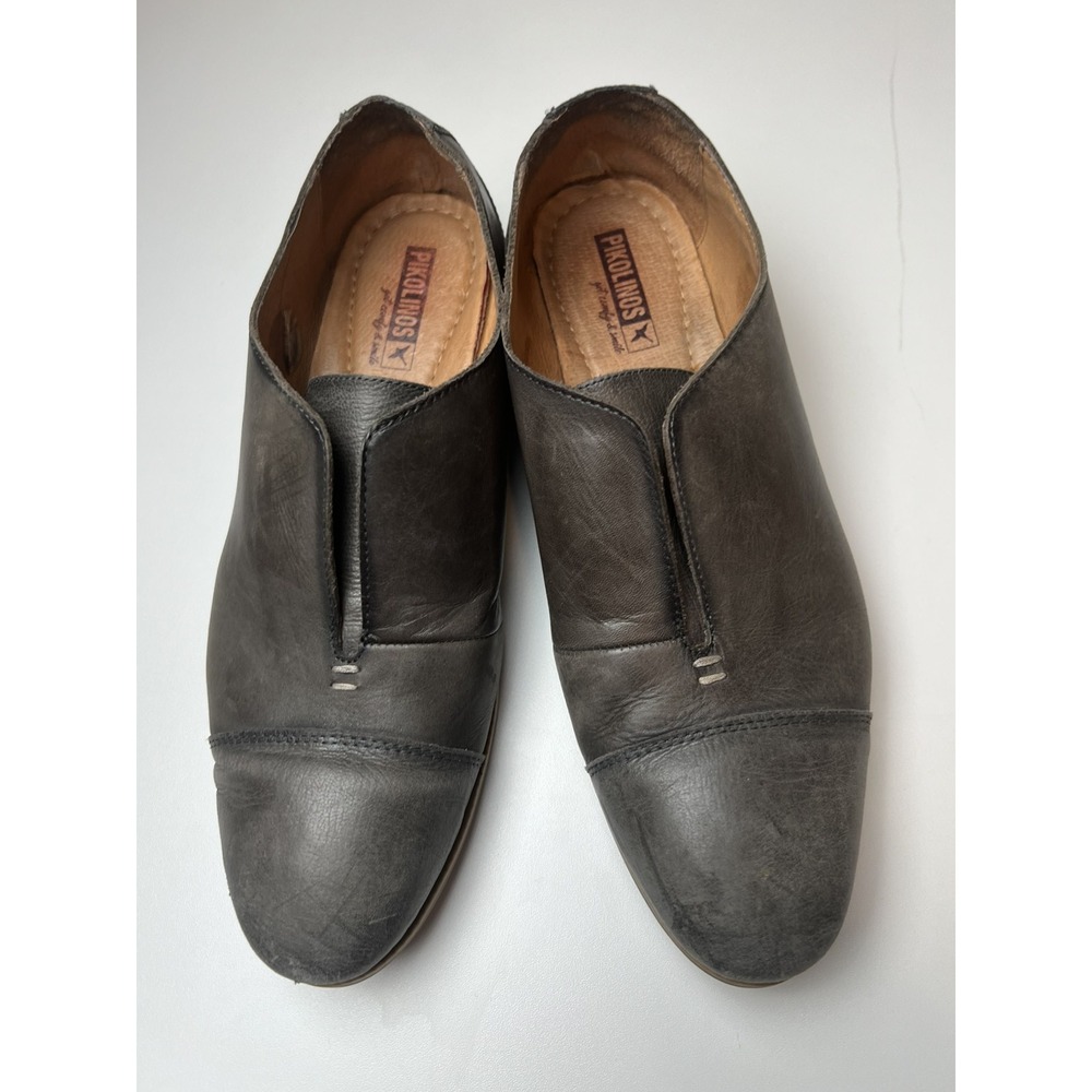 Pikolinos Santorini Leather Women's Shoes SZ 41  (10-10.5) Loafer Grey  Oxford